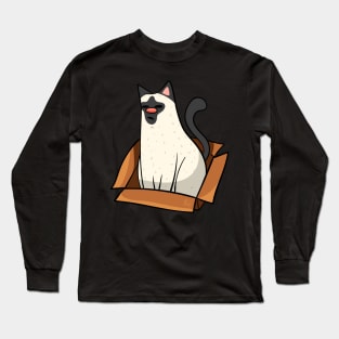 Cat In Box - Siamese Long Sleeve T-Shirt